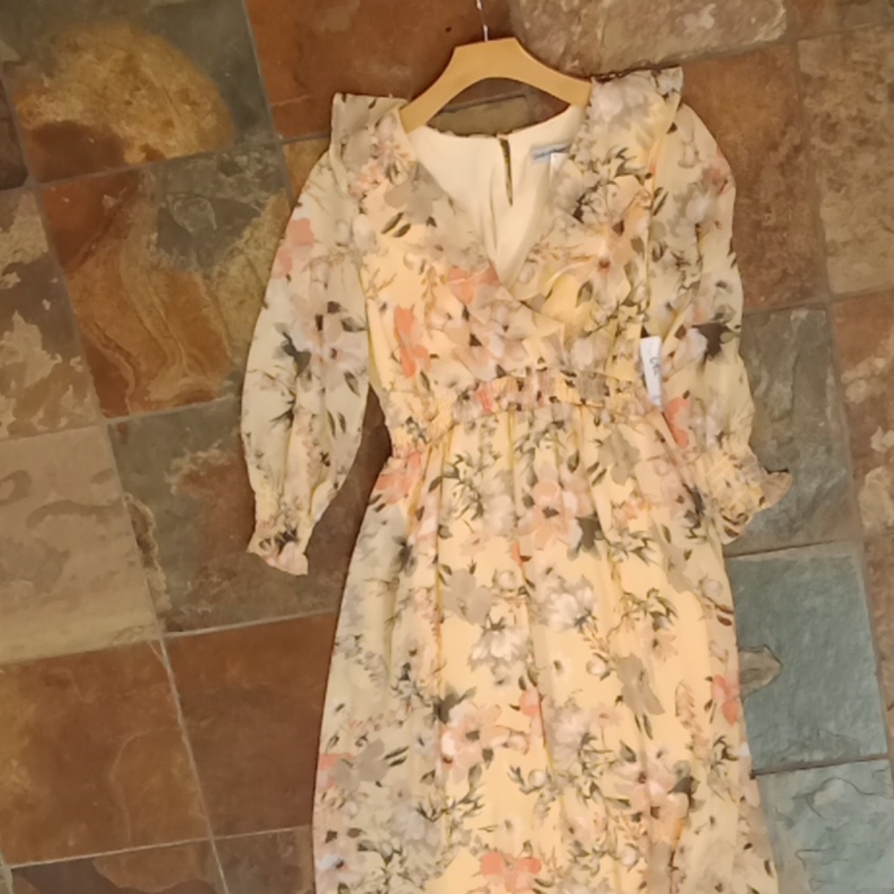 Yellow blush maxi dress